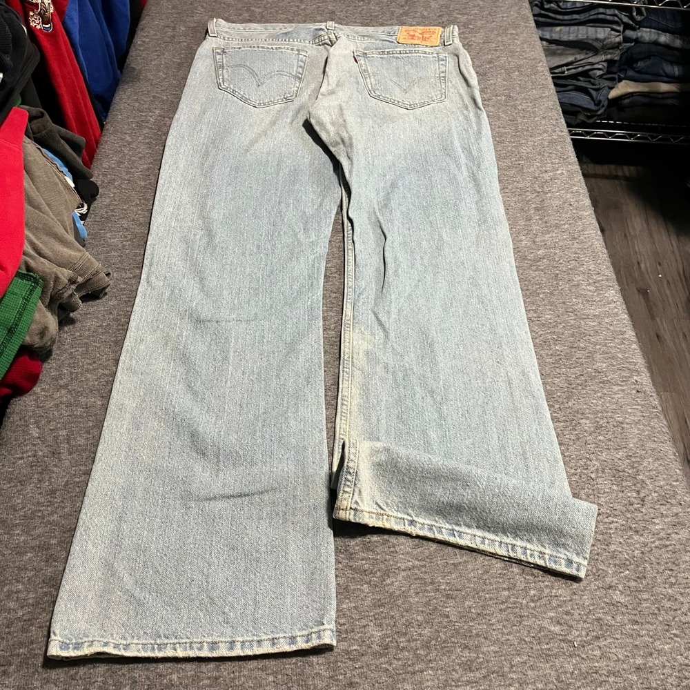 Levis 527 Low Boot Cut Jeans Mens W36 L34 Light Wash Blue Denim 100% Cotton